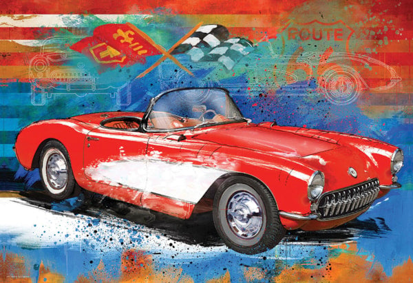 "Corvette Cruising" Jigsaw Puzzle in a 3D Collectible Tin