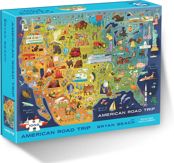 "American Road Trip" 1000 Piece Puzzle with Matching Mini Poster