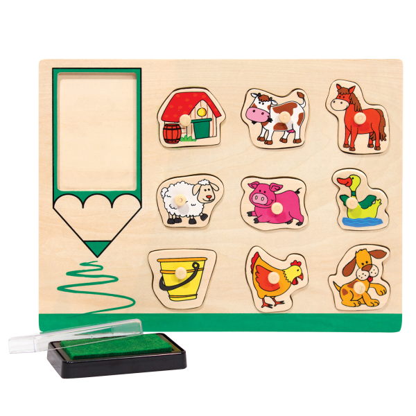 "Farm Animals" Wooden Stamp Puzzle