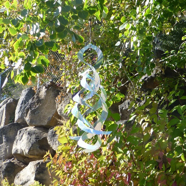 "Silver Sparkle" Mylar Spin Quartet Wind Spinner