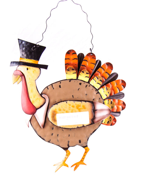 "Thanksgiving Pilgrim Turkey" Rustic Wall Decor