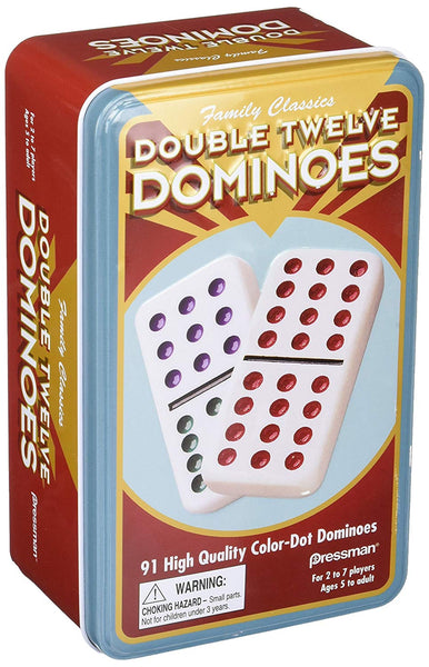 "Double 12" Dominoes with Mexican Train Starter Piece