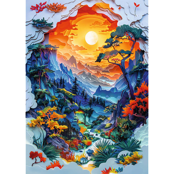 "Red Paper Art" 1000 Piece Puzzle