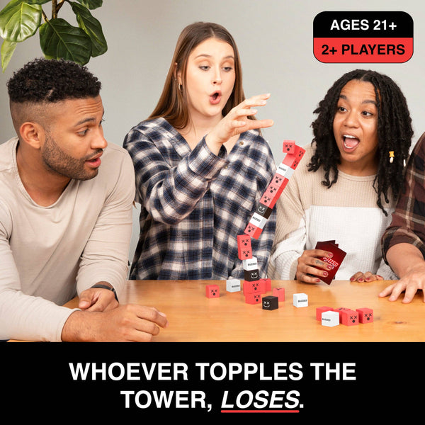 "Buzzed™ Tower: - Block Stacking Challenge Drinking Game