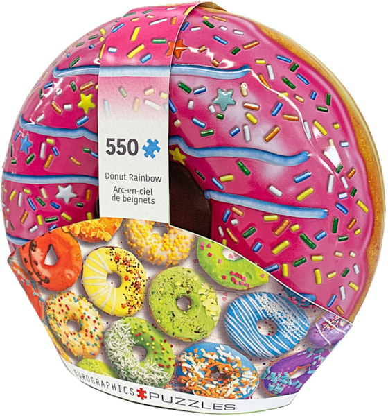 "Donut Rainbow" Jigsaw Puzzle in a 3D Collectible Tin