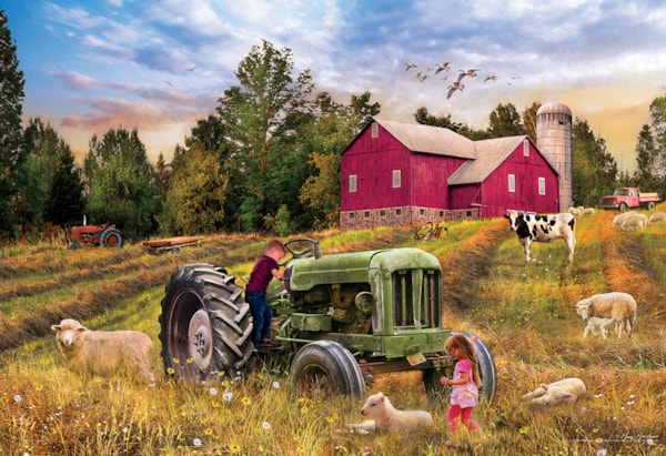 "Farm Tractor" Jigsaw Puzzle in a 3D Collectible Tin