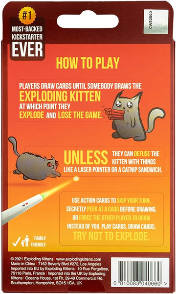 "Exploding Kittens" 2 Player Edition Card Game