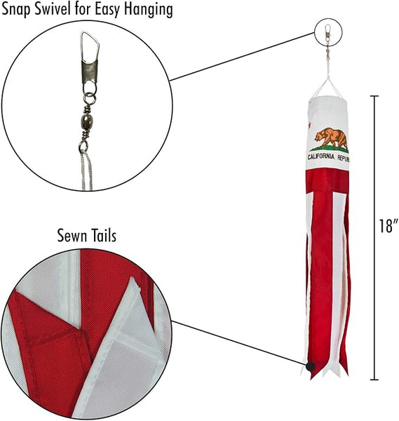 "California" 18 Inch Windsock