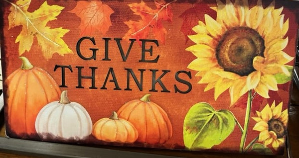 "Give Thanks" LED Lighted Wall Decor