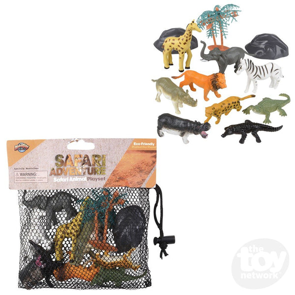 "Safari Animals" in a Mesh Bag Play Set