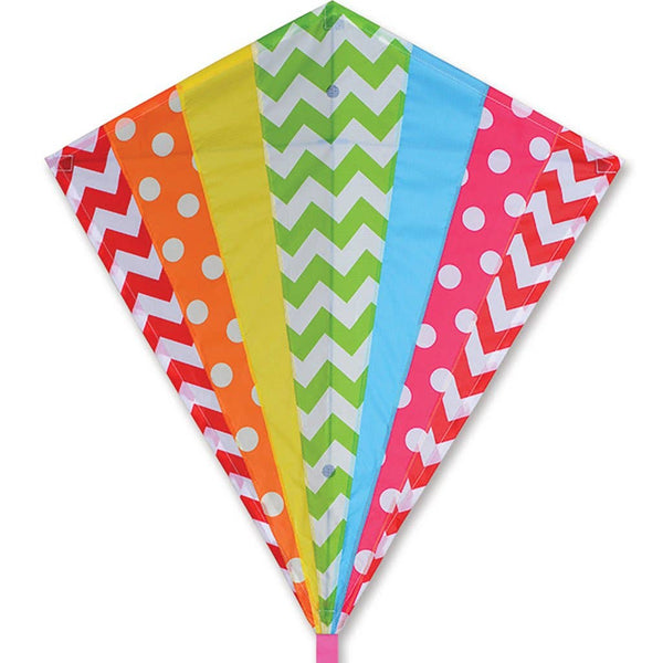 30 Inch "Hip Rainbow" Diamond Kite with Line Included