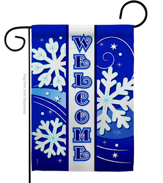 "Welcome" Winter Garden Flag