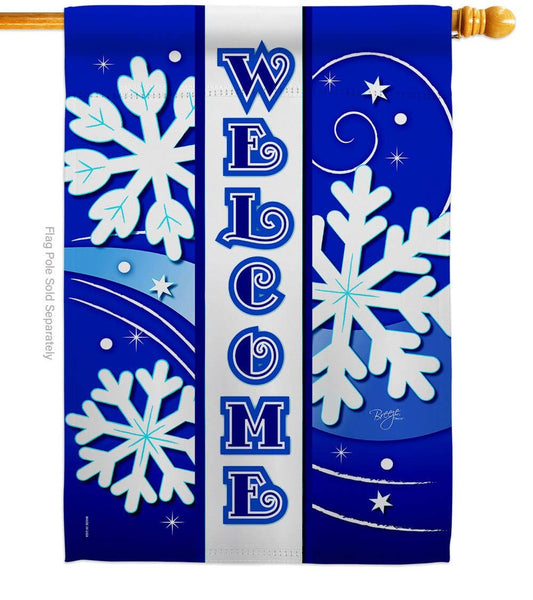 "Welcome" Winter Flag