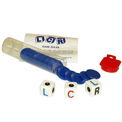 "LCR / Left Center Right" Family Dice Game (Colors May Vary)