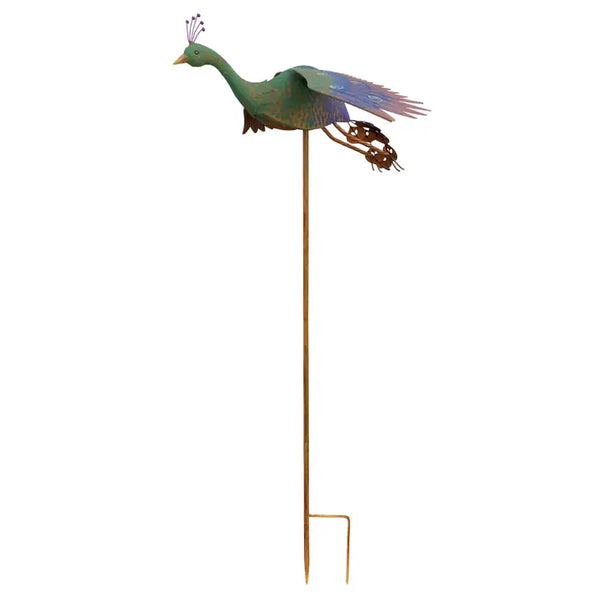 Rustic "Flying Peacock" Metal Kinetic Balancer