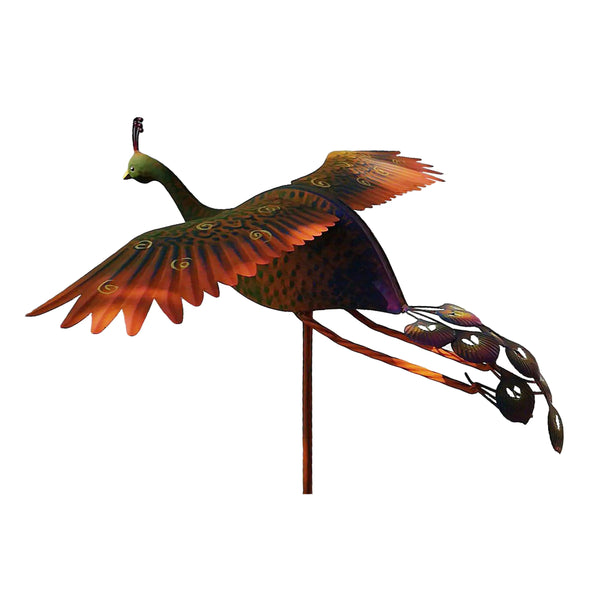 Rustic "Flying Peacock" Metal Kinetic Balancer
