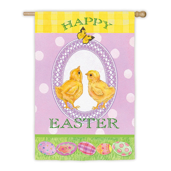 "Happy Easter" Baby Chicks Flag