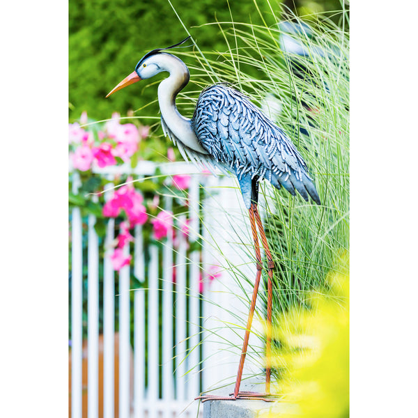 "3D Grey Heron" Garden Statue