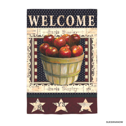 "Welcome Apple Basket" Garden Flag