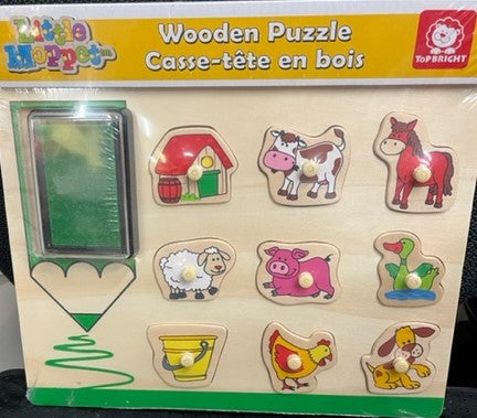 "Farm Animals" Wooden Stamp Puzzle