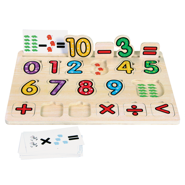 "Numbers" Wooden Puzzle with Math Equation Cards