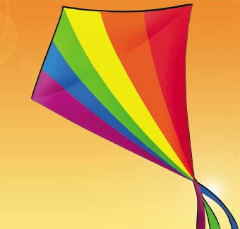 Giant Rainbow Diamond Kite with Line Included