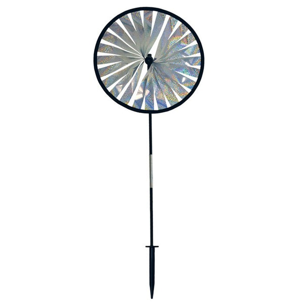 "Silver Sparkle" 14 Inch Wind Wheel Garden Spinner