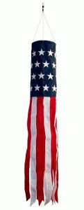40 Inch Embroidered Stars & Stripes Windsock