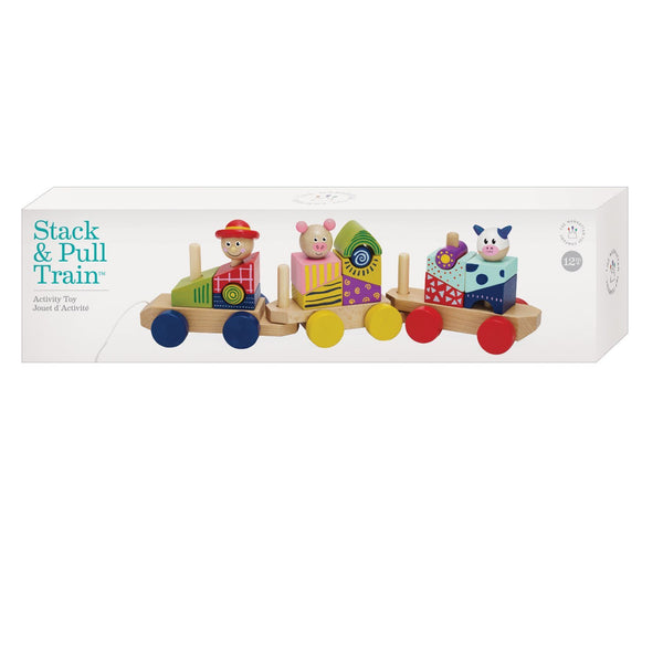 "Stack & Pull" 21 Piece Wooden Blocks Train