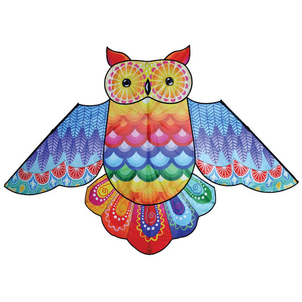 86 Inch Rainbow Owl Kite with Flying Line & Handle