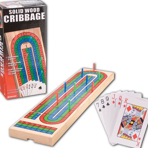 "Folding Cribbage" Game Board with Cards