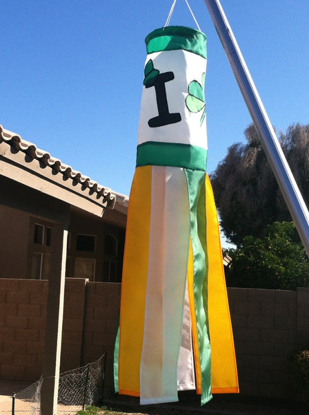 The Windsock Factory  3 Foot St. Patrick's Day "I Love Beer" Windsock